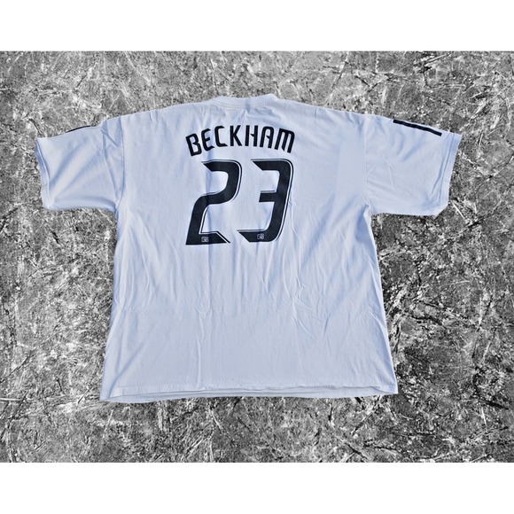 David Beckham # 23 T Shirt Mens 2XL Adidas LA Galaxy White Herbalife READ - Picture 2 of 12